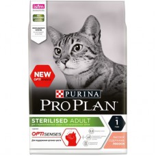 Сухой корм Pro Plan для стерилизованных кошек и кастрированных котов, для поддержания органов чувств, с высоким содержанием лосося