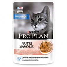 PRO PLAN  Корм влажный Pro Plan Nutri Savour HOUSECAT для взрослых кошек кусочки с лососем в соусе