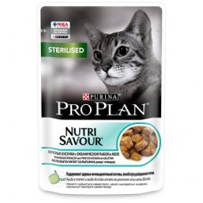 PRO PLAN  Корм влажный Pro Plan Nutri Savour для взрослых стерилизованных кошек и кастрированных котов с океанической рыбой в желе
