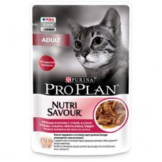 PRO PLAN Корм влажный Pro Plan Nutri Savour для взрослых кошек, нежные кусочки с уткой